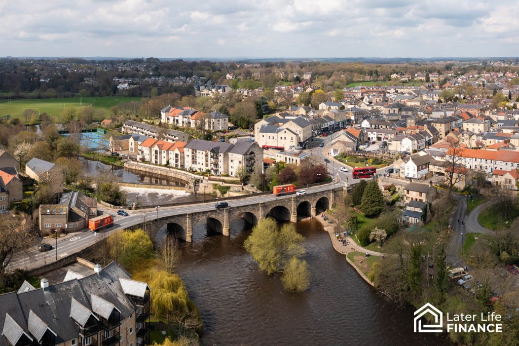 Equity release Wetherby and aerial view of the bridge